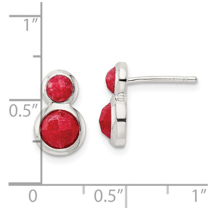 Sterlingsilber Poliert Rot Spodumene Ohrstecker