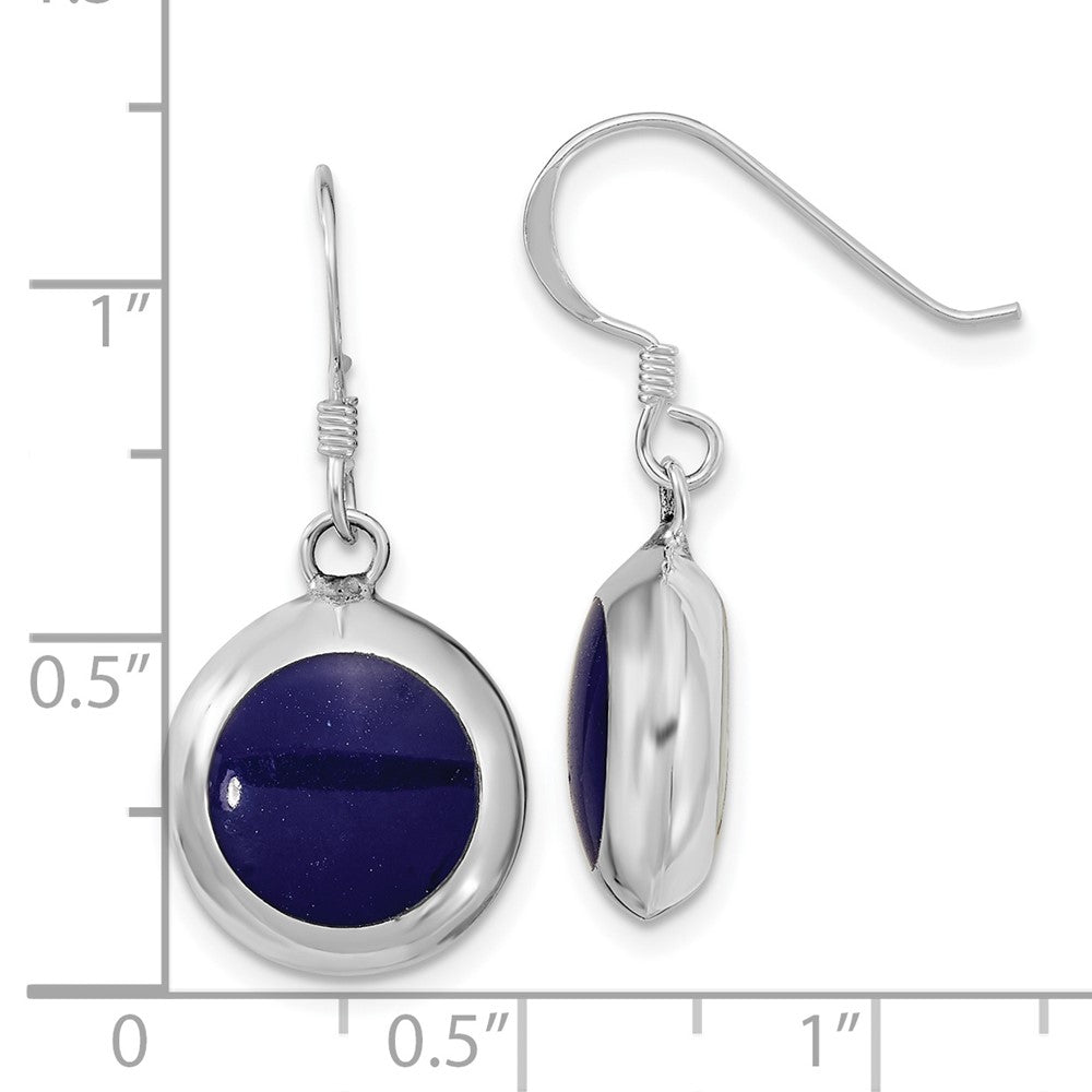 Sterlingsilber Poliert Rund Synthetisch Lapis & Perlmutt Ohrhänger