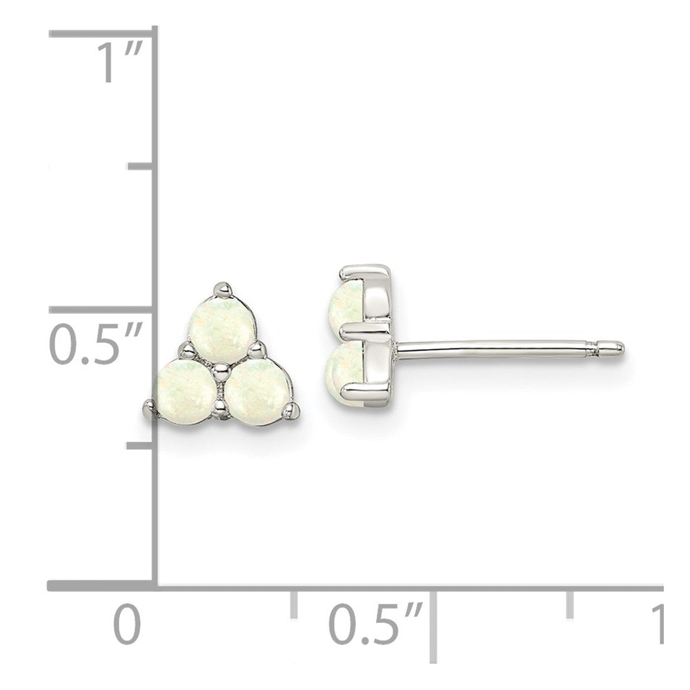 Sterlingsilber Rhodiniert Poliert Erzeugt Opal Cluster Ohrstecker