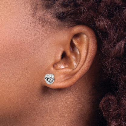 Sterlingsilber Rhodiniert Stecker Poliert Liebe Knoten Ohrringe