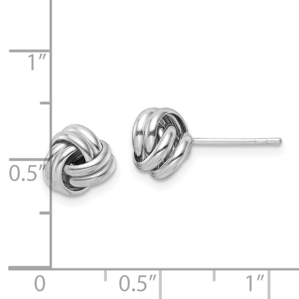 Sterlingsilber Rhodiniert Stecker Poliert Liebe Knoten Ohrringe
