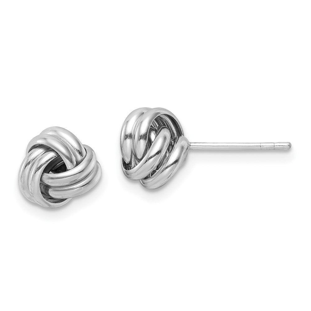 Sterlingsilber Rhodiniert Stecker Poliert Liebe Knoten Ohrringe