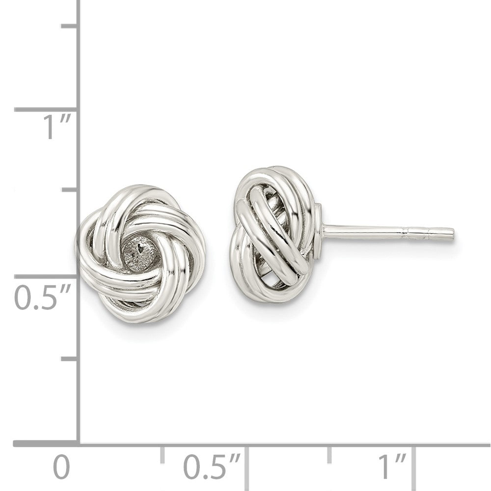 Sterlingsilber Poliert Liebe Knoten Ohrstecker