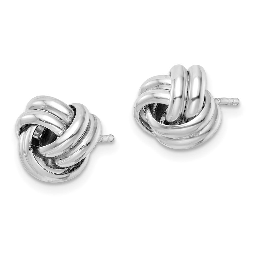 Sterlingsilber Rhodiniert Stecker Liebe Knoten Ohrringe