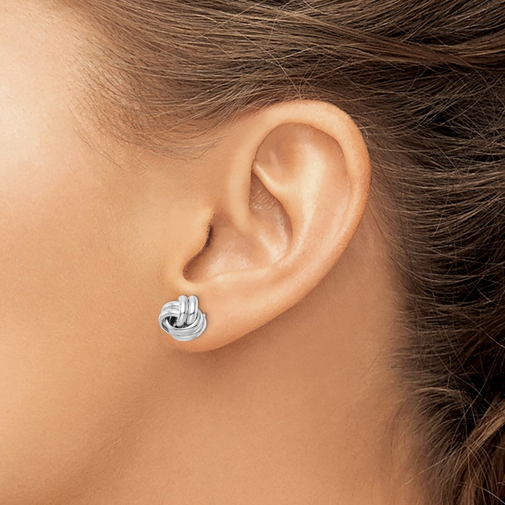 Sterlingsilber Rhodiniert Stecker Liebe Knoten Ohrringe