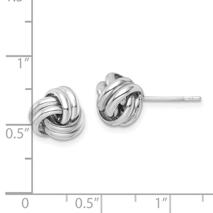 Sterlingsilber Rhodiniert Stecker Liebe Knoten Ohrringe