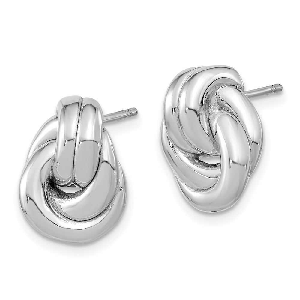 Sterlingsilber Rhodiniert Liebe Knoten Hohl Ohrstecker