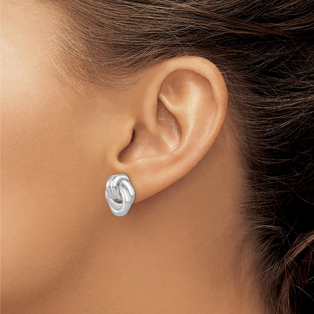 Sterlingsilber Rhodiniert Liebe Knoten Hohl Ohrstecker