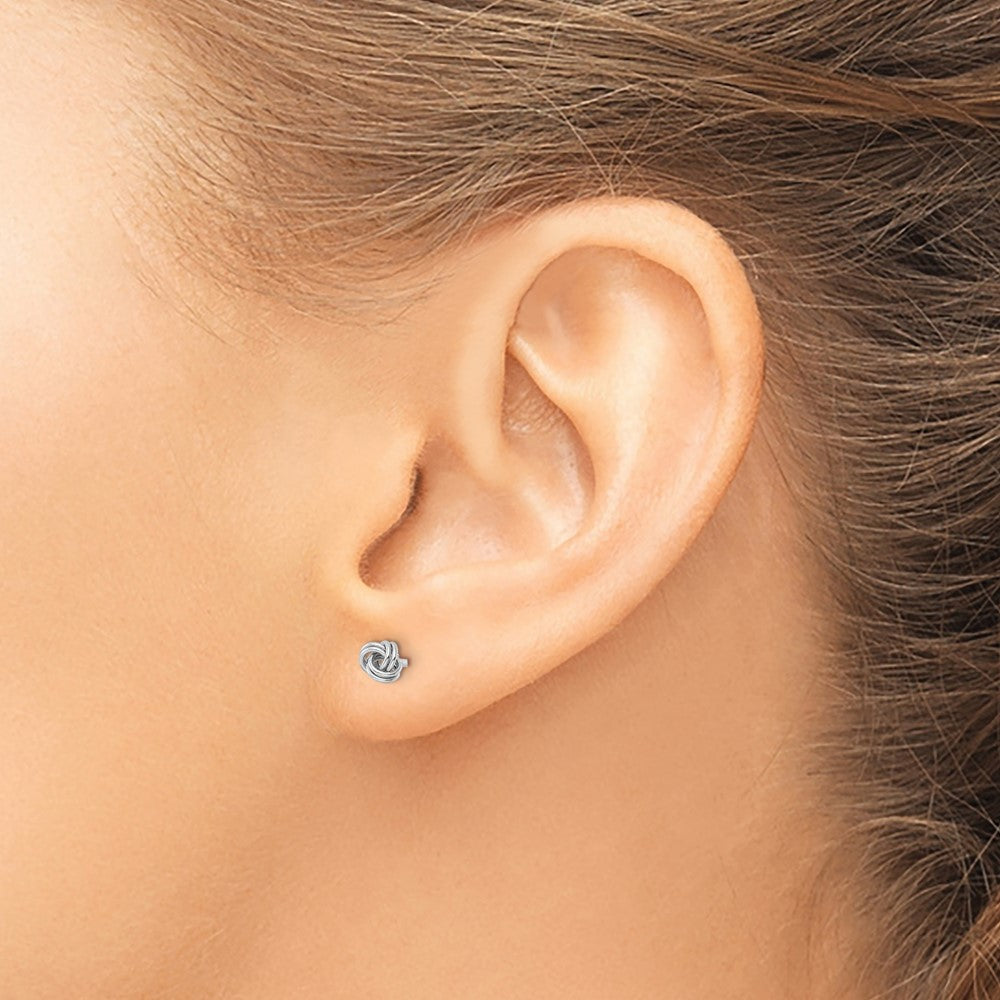 Sterlingsilber Rhodiniert Stecker Liebe Knoten Ohrringe