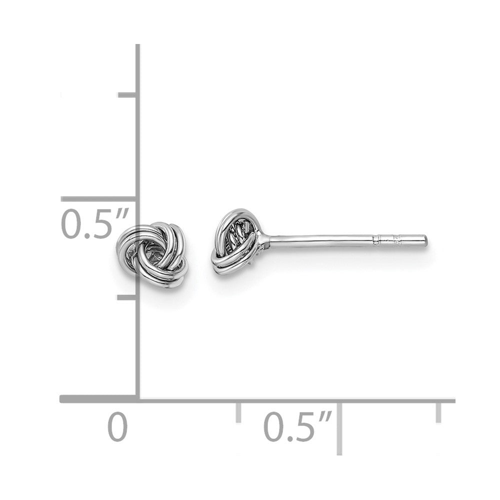 Sterlingsilber Rhodiniert Stecker Liebe Knoten Ohrringe