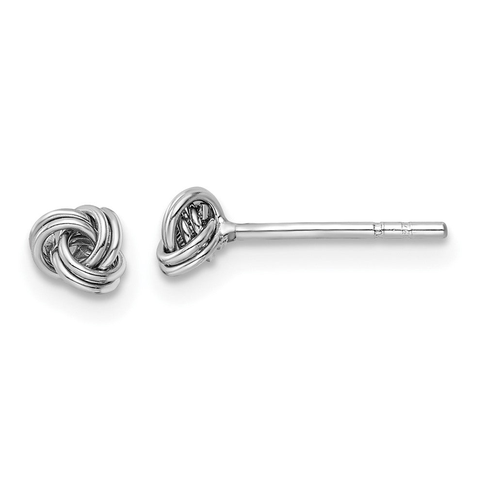 Sterlingsilber Rhodiniert Stecker Liebe Knoten Ohrringe