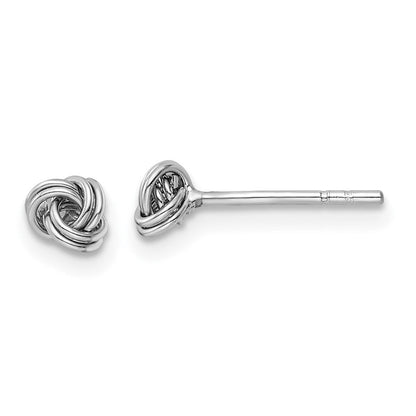 Sterlingsilber Rhodiniert Stecker Liebe Knoten Ohrringe