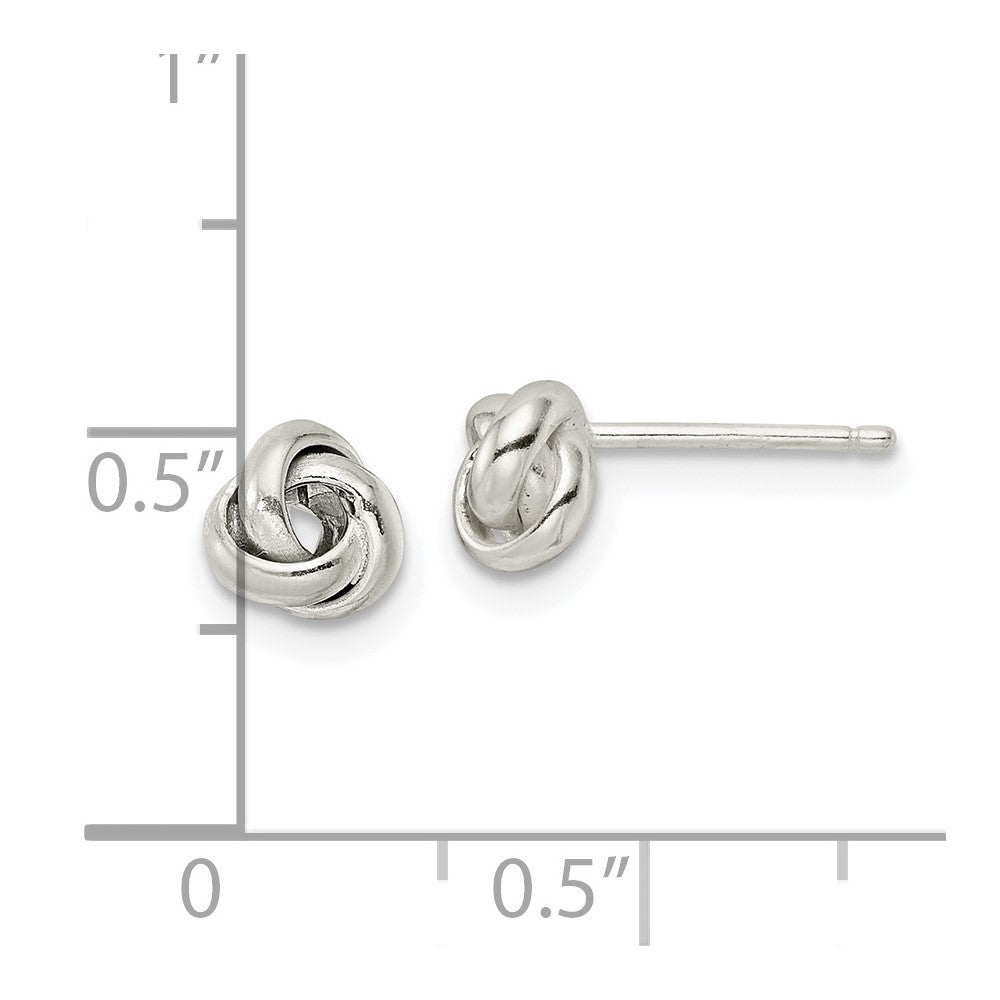 Sterlingsilber Poliert Liebe Knoten Ohrstecker