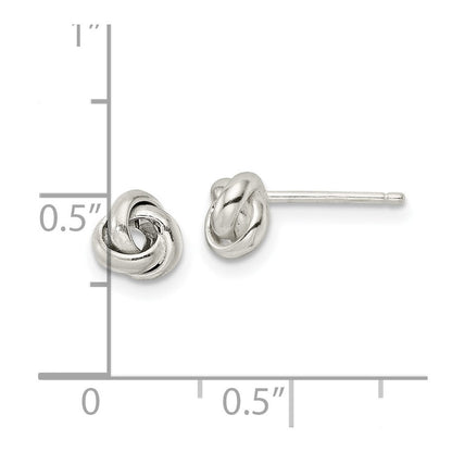 Sterlingsilber Poliert Liebe Knoten Ohrstecker