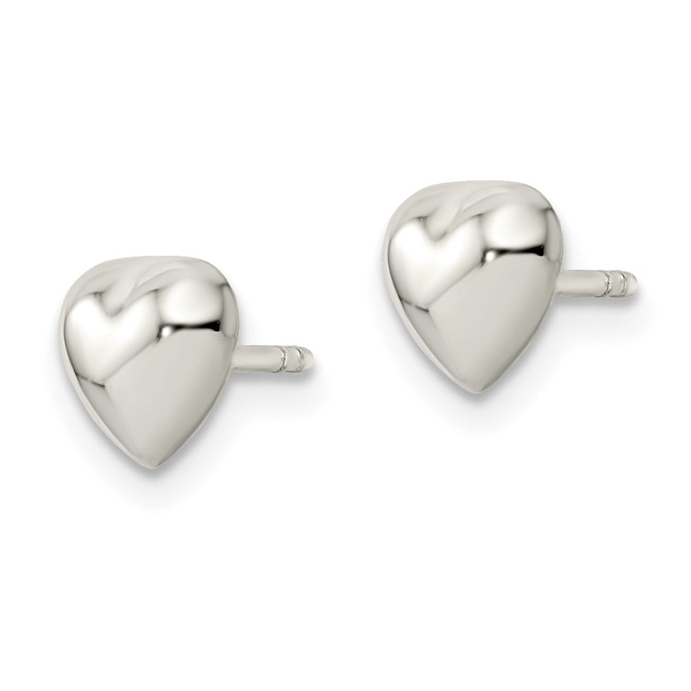 Sterlingsilber Poliert Herz Ohrstecker