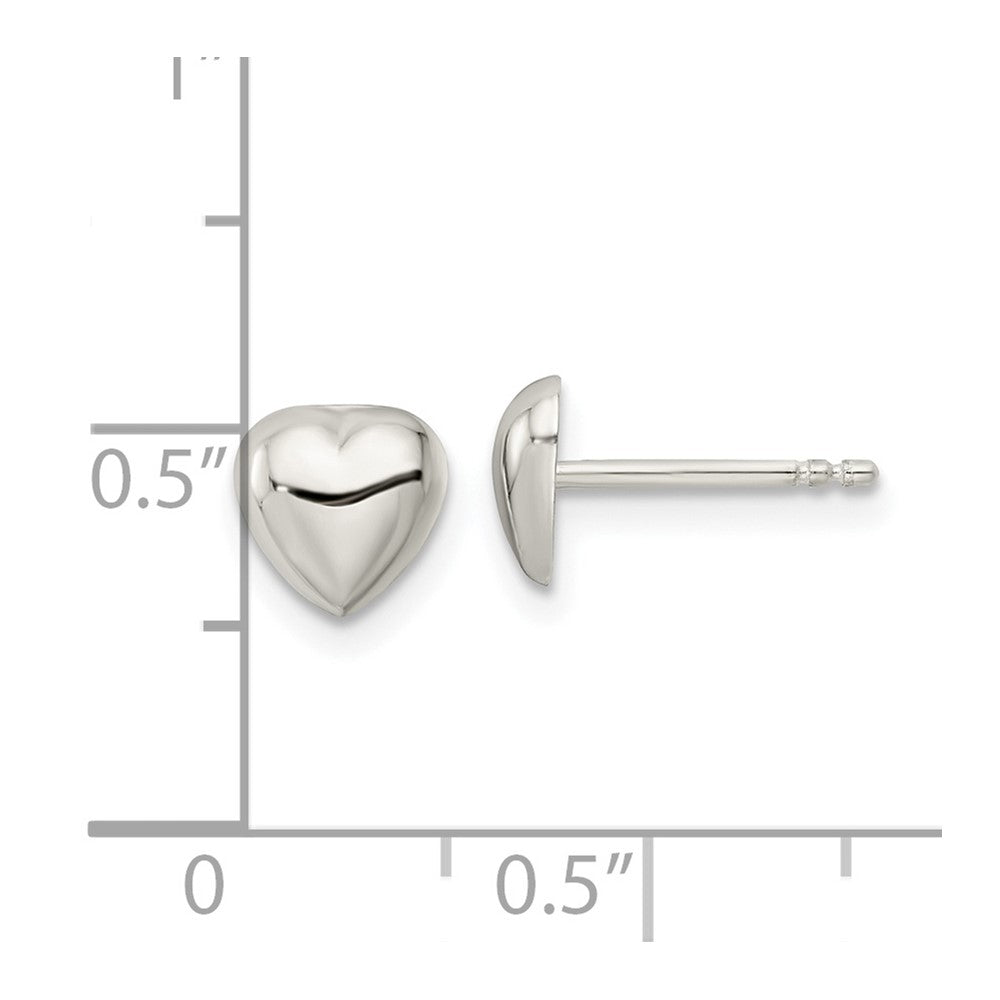 Sterlingsilber Poliert Herz Ohrstecker