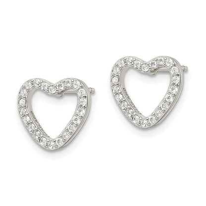 Sterlingsilber Zirkonia Herz Ohrstecker