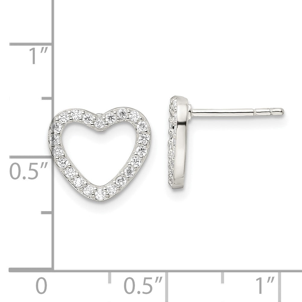 Sterlingsilber Zirkonia Herz Ohrstecker