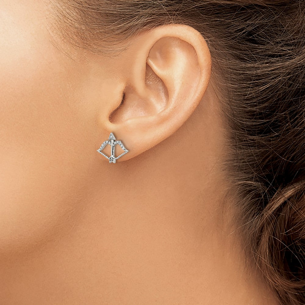 Sterlingsilber Zirkonia Schleife & Pfeil Ohrstecker
