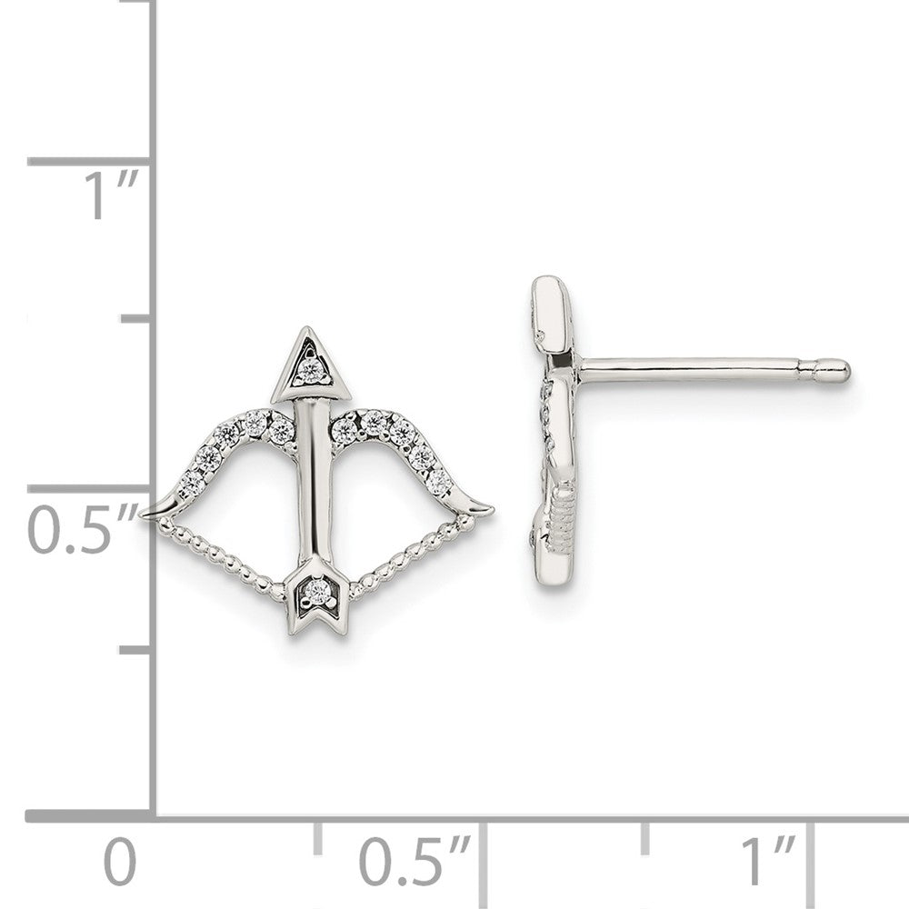 Sterlingsilber Zirkonia Schleife & Pfeil Ohrstecker