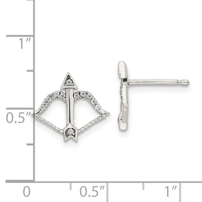 Sterlingsilber Zirkonia Schleife & Pfeil Ohrstecker