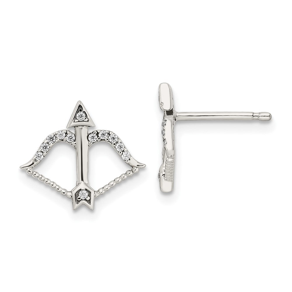 Sterlingsilber Zirkonia Schleife & Pfeil Ohrstecker