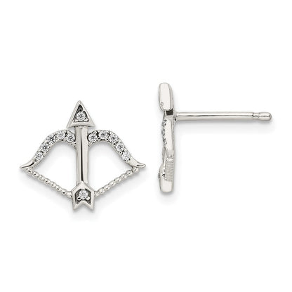 Sterlingsilber Zirkonia Schleife & Pfeil Ohrstecker