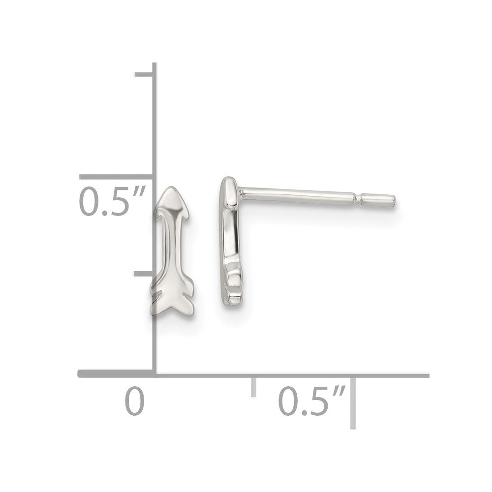Sterlingsilber Poliert Winzig Pfeil Ohrstecker