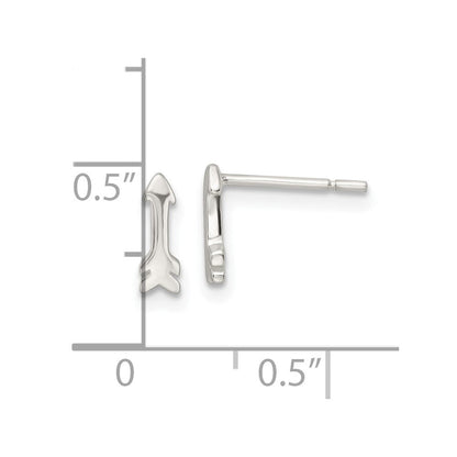 Sterlingsilber Poliert Winzig Pfeil Ohrstecker