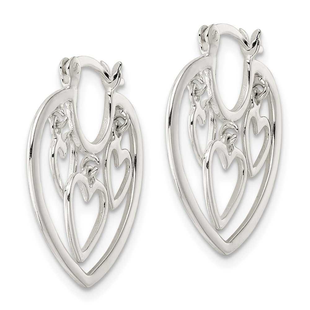 Sterlingsilber 3-hearts Creolen