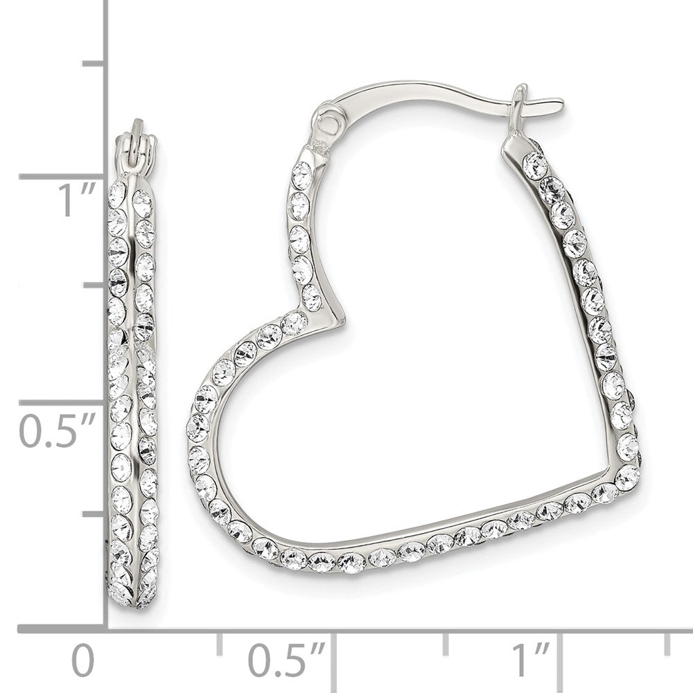 Sterlingsilber Zirkonia Herz Creolen