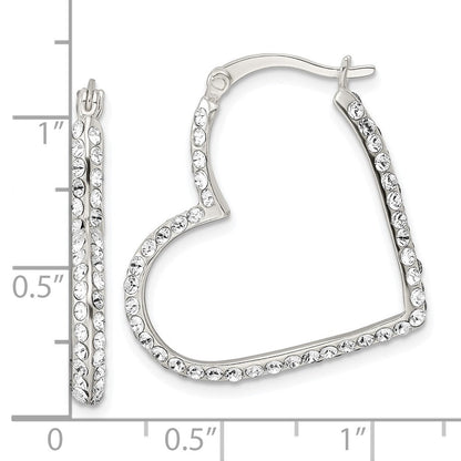 Sterlingsilber Zirkonia Herz Creolen