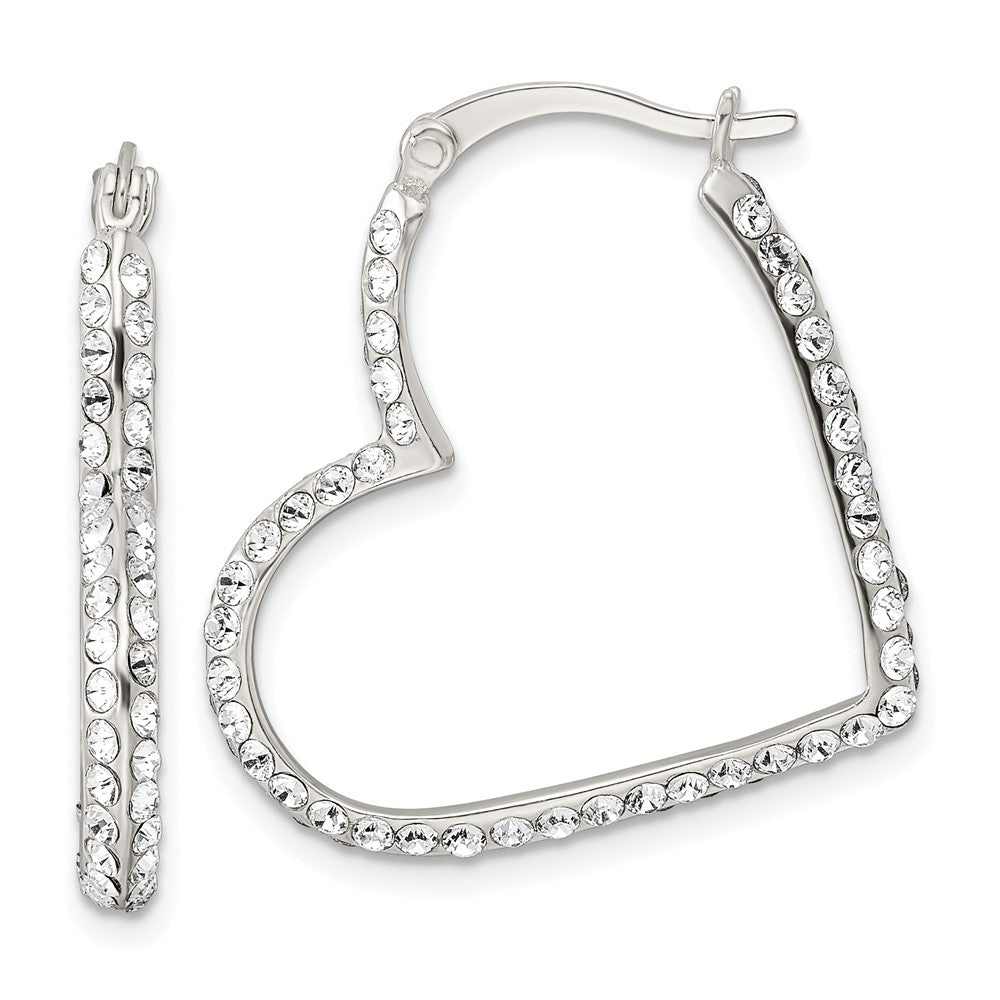 Sterlingsilber Zirkonia Herz Creolen