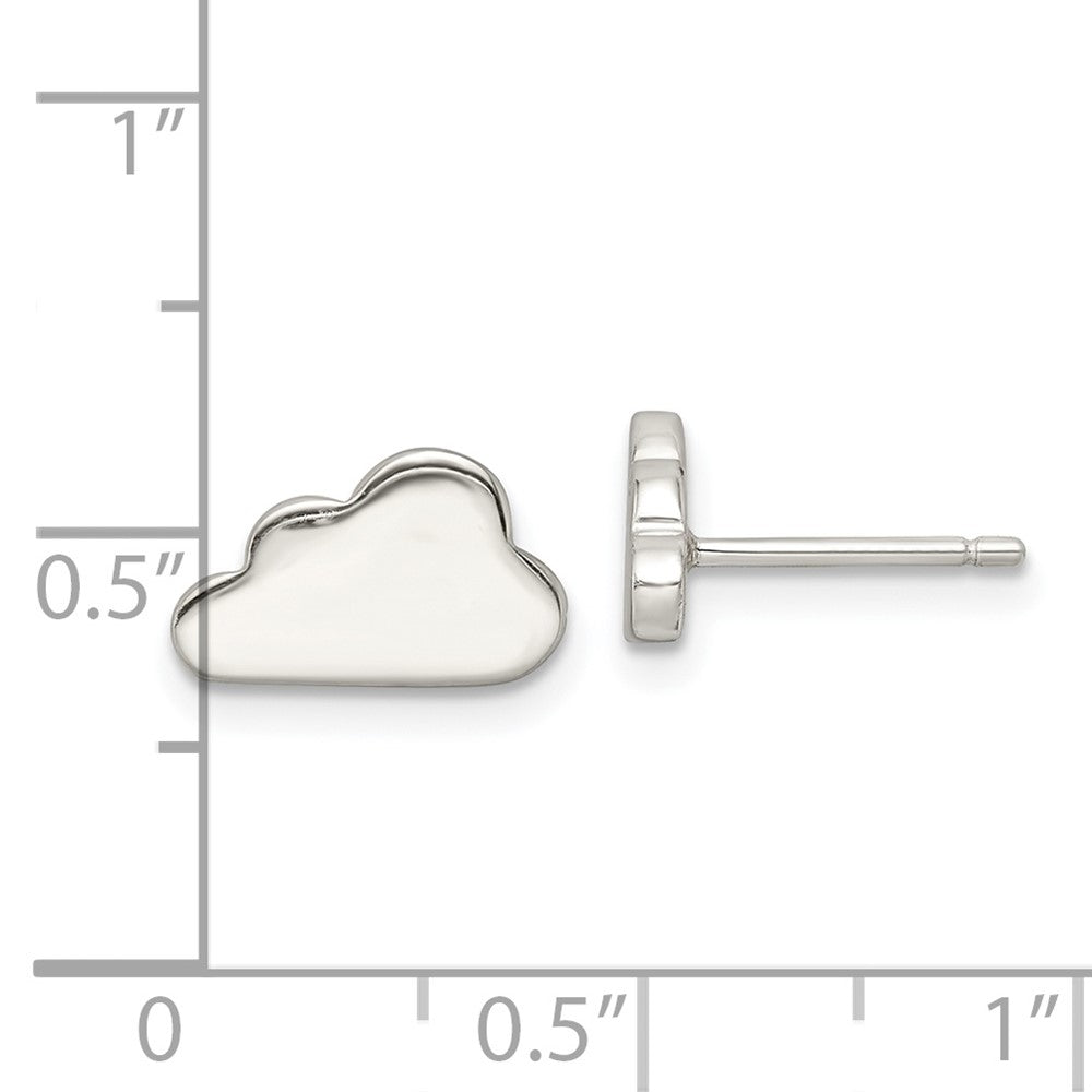 Sterlingsilber Poliert Cloud Ohrstecker