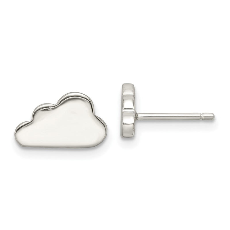 Sterlingsilber Poliert Cloud Ohrstecker