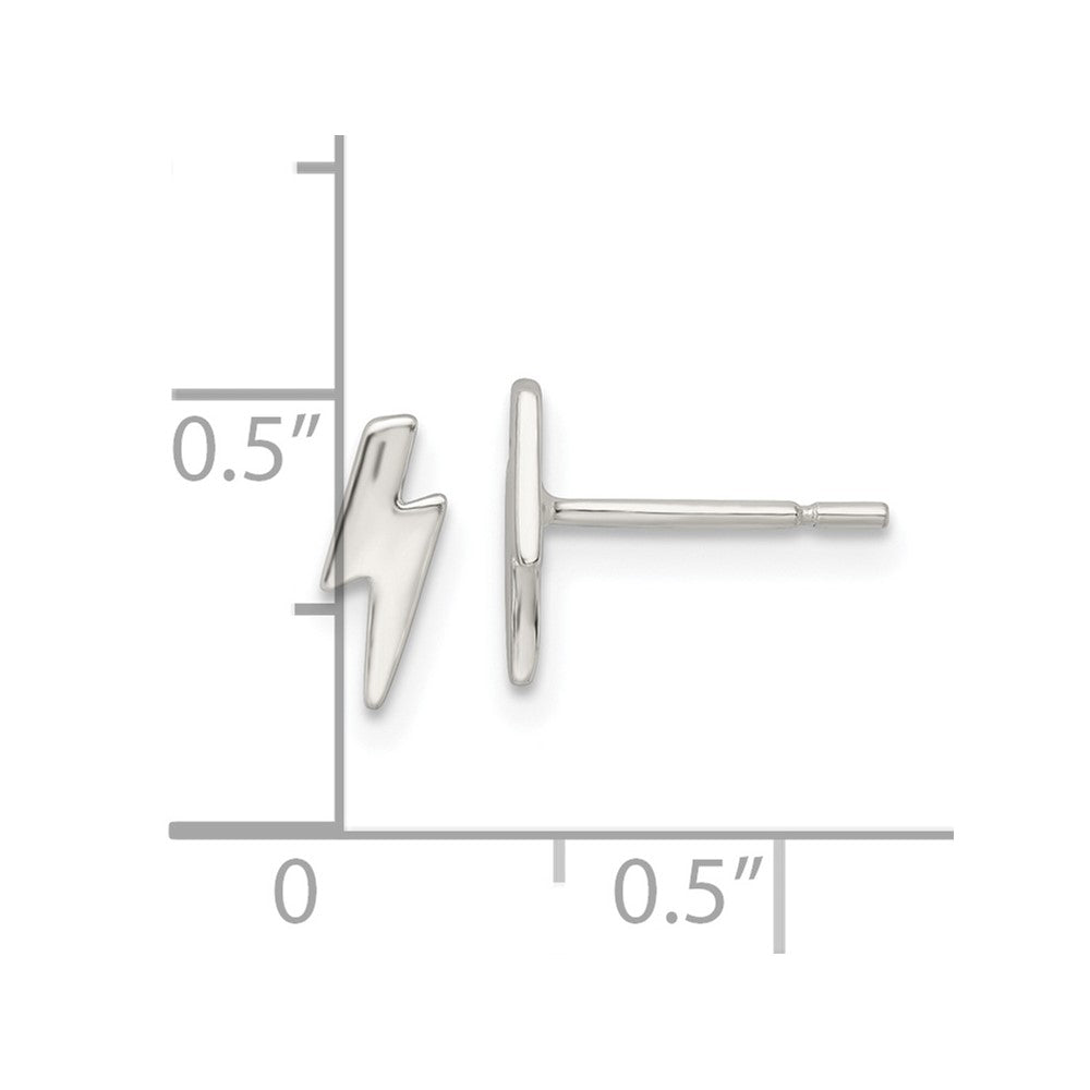 Sterlingsilber Poliert Winzig Blitz Ohrstecker