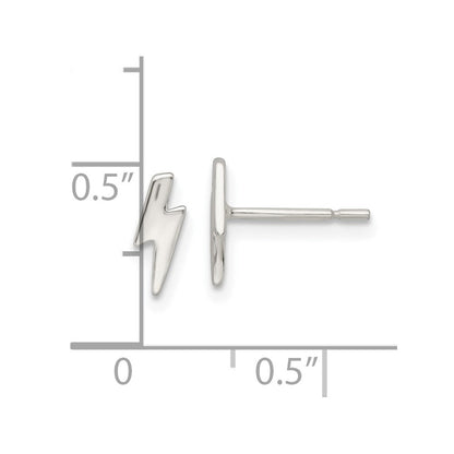 Sterlingsilber Poliert Winzig Blitz Ohrstecker