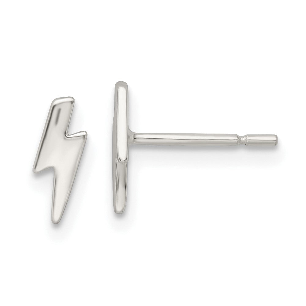Sterlingsilber Poliert Winzig Blitz Ohrstecker
