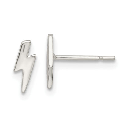Sterlingsilber Poliert Winzig Blitz Ohrstecker