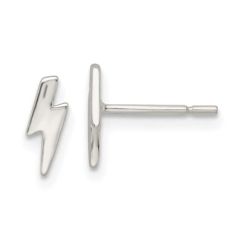 Sterlingsilber Poliert Winzig Blitz Ohrstecker