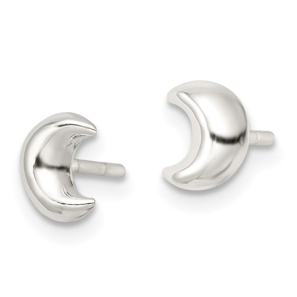 Sterlingsilber Poliert Crescent Mond Ohrstecker