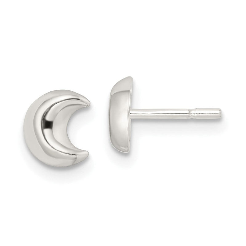 Sterlingsilber Poliert Crescent Mond Ohrstecker