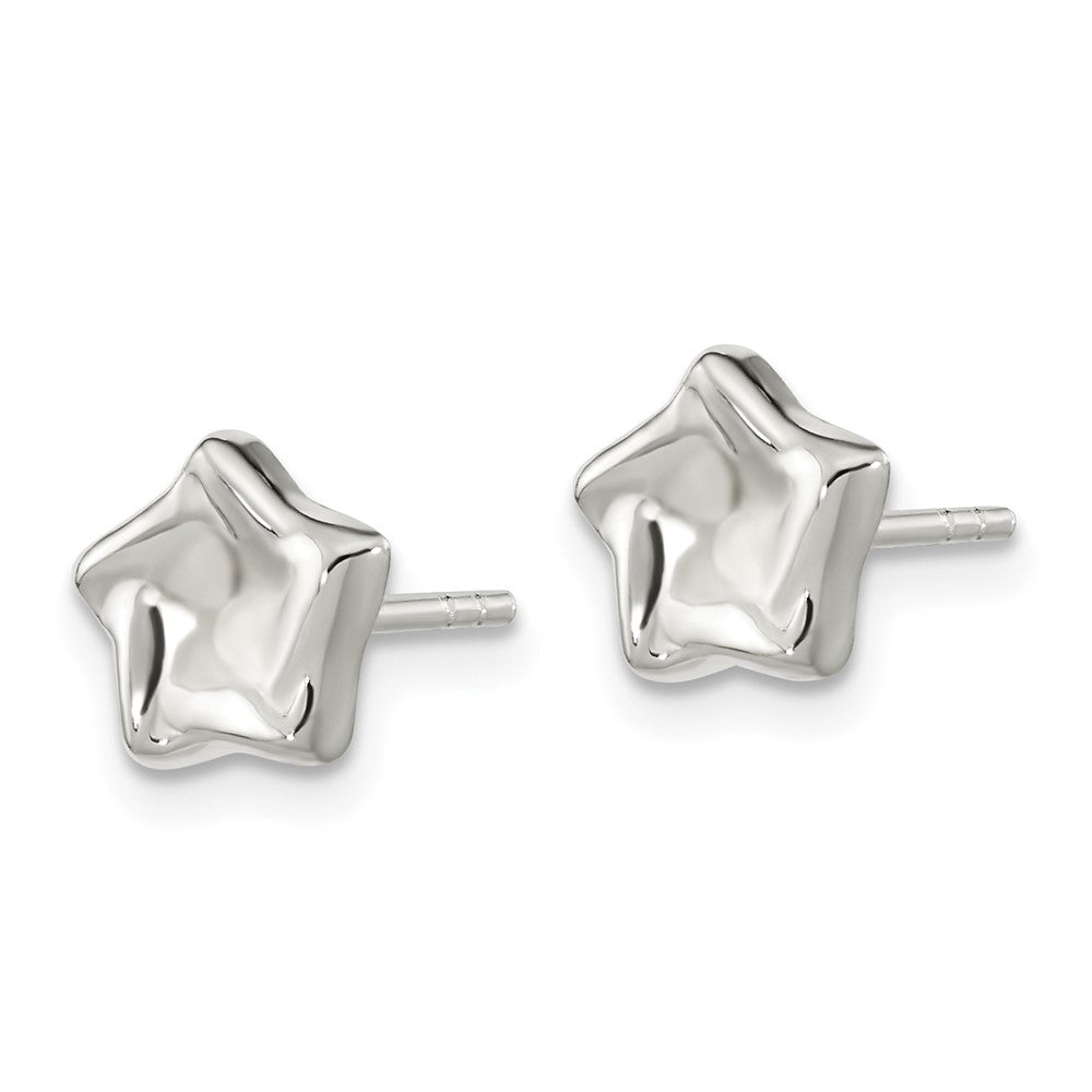 Sterlingsilber Poliert Gewellt Gewölbt Stern Ohrstecker