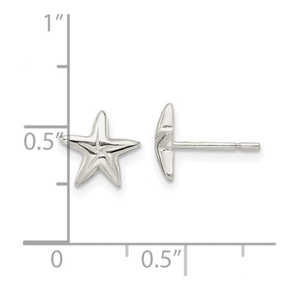 Sterlingsilber Poliert Seestern Ohrstecker