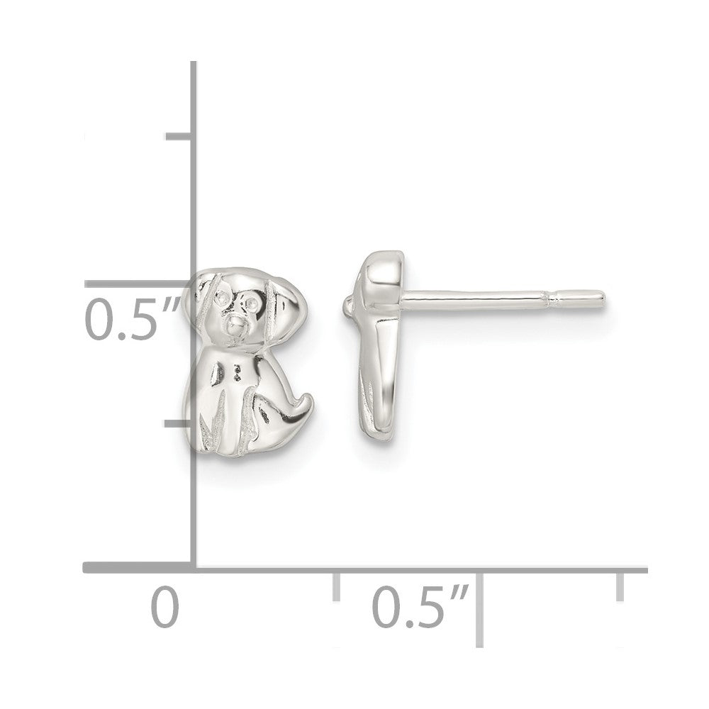 Sterlingsilber Poliert Puppy Ohrstecker