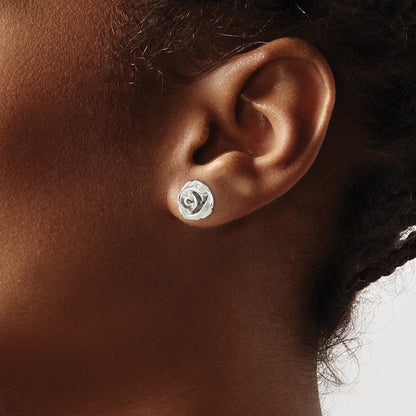 Sterlingsilber Poliert Rose Ohrstecker