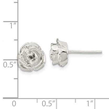 Sterlingsilber Poliert Rose Ohrstecker