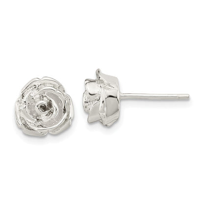 Sterlingsilber Poliert Rose Ohrstecker