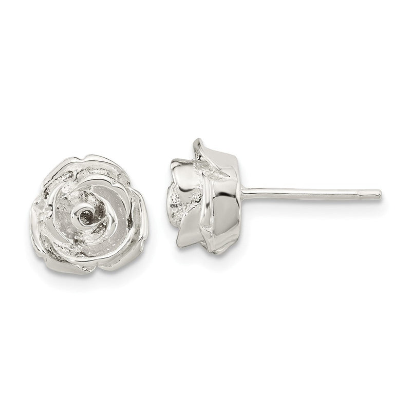 Sterlingsilber Poliert Rose Ohrstecker