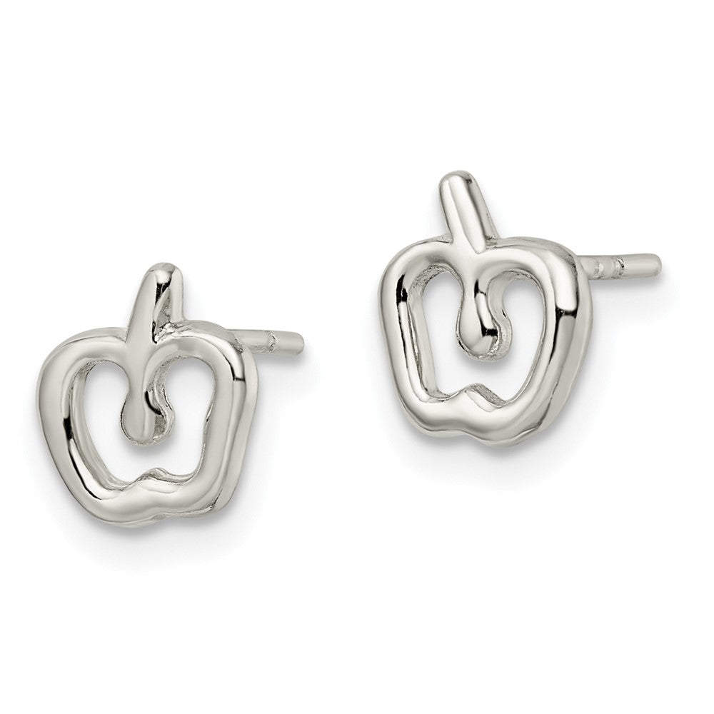 Sterlingsilber Poliert Apple Ohrstecker